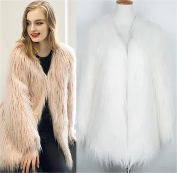 

2016 new autumn and winter women clothes lady Faux fur coat woolen coat and long hair coat T0517