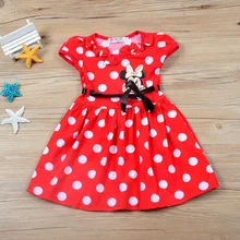 Г. Летнее милое платье принцессы в горошек с рисунком Минни и Микки на день рождения хлопковое праздничное платье для девочек детская одежда для девочек костюм для детей 4 лет