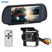 DIYKIT Wired 7 polegadas Monitor Espelho Monitor Do Carro À Prova D’ Água IR Night visão noturna CCD Câmera de Visão Traseira Do Carro para o Caminhão Caravan Bus Van