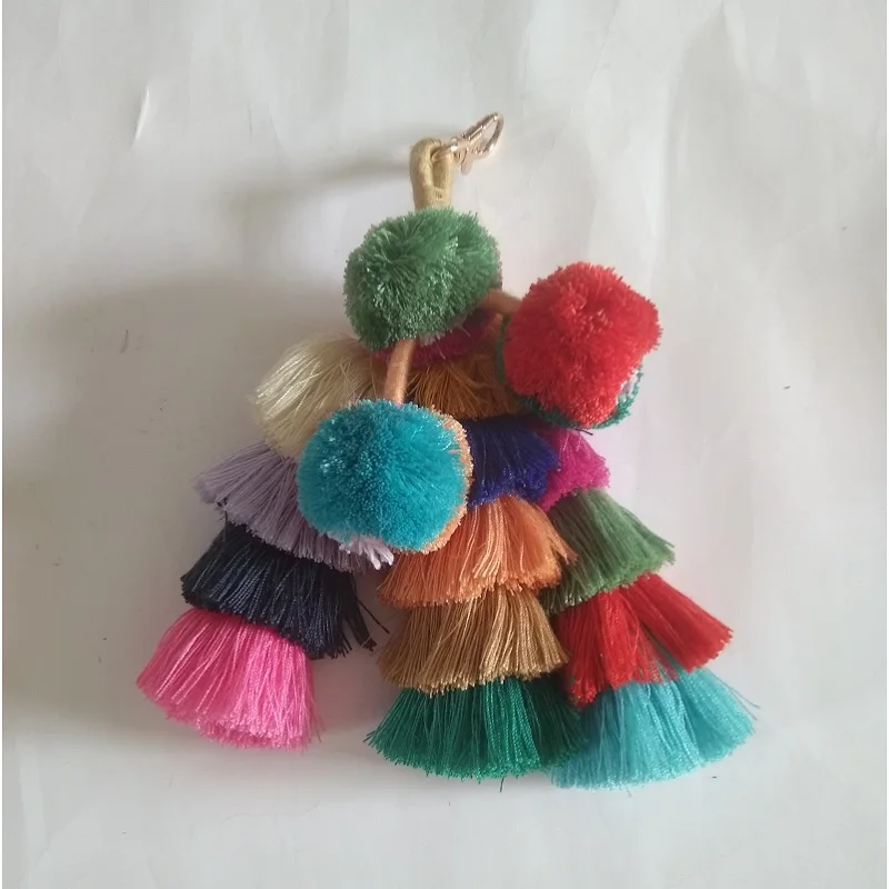 

Caker Brand 2018 Women Colorful Tassel High Quality Sweater Yard Tassels Bag Accessory