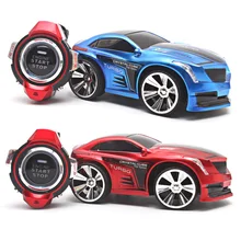 R-103 RC Coche 2.4G 6CH RC Car Smart Comando de Voz reloj de Control Remoto Mini Coche de Juguete 1:22 Flashing Coche Negro rojo