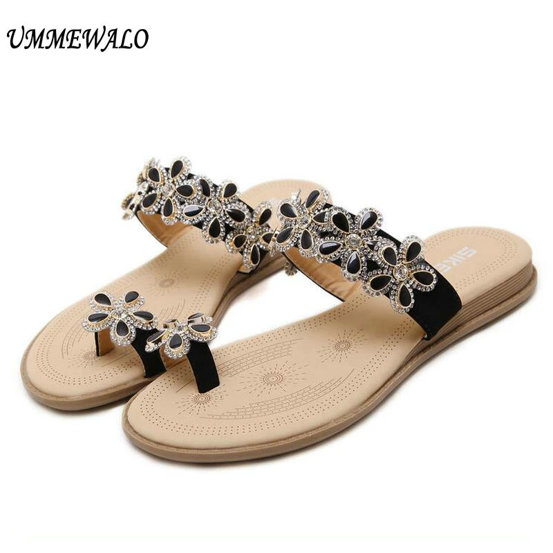 rhinestone toe ring sandals