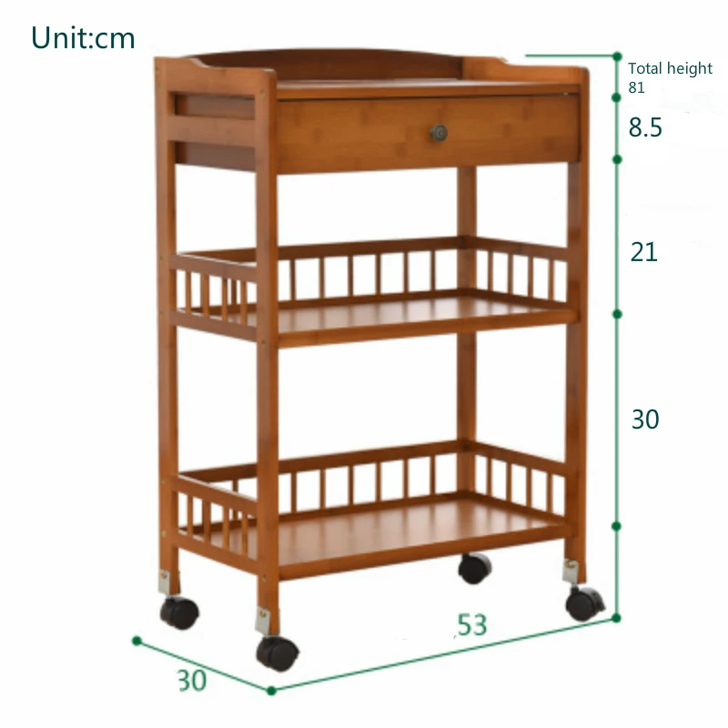Ретро деревянная тележка для салона красоты прочная барбершоп многофункциональная тележка Бытовая полка передвижная тележка с выдвижными ящиками - Цвет: L