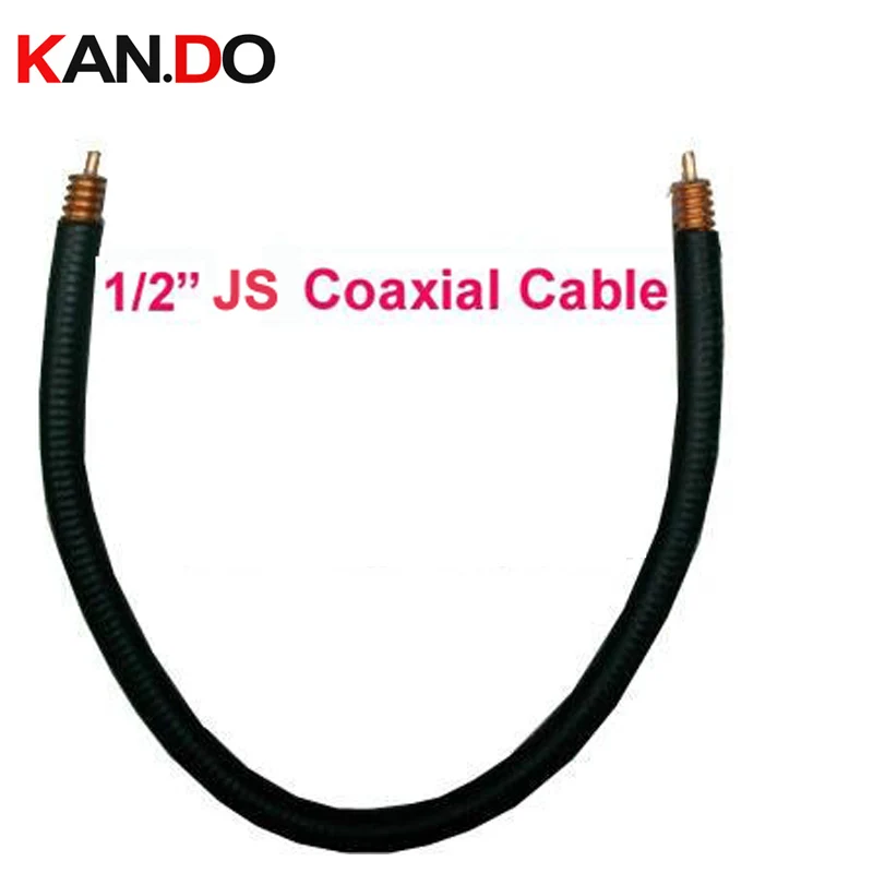 20m long 1/2 JS Coaxial Cable,50Ohm Feeder cable insulation PE black jacket Corrugated Copper Tube cable,JS transmission cable