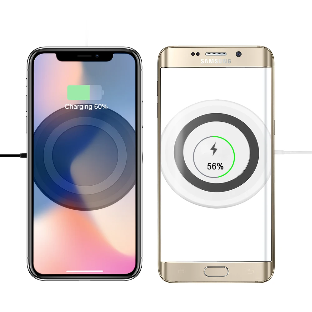 Беспроводное зарядное устройство Portefeuille Qi для Apple iPhone X 8 Plus Samsung Galaxy S9 S8 S8plus S7 Note