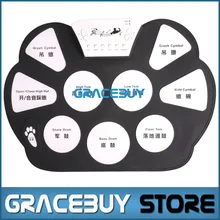 Portable Electric Digital Practice Drum Pad Set USB Electronic Drumset Kit Musical Drumpad With Drum Sticks Foot Pedal New