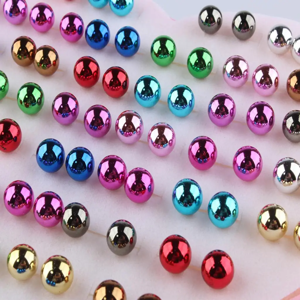 36 Pairs Women Girl Kid Different Colorful Shape Stud Earrings Birthday Valentine Party Gift with Heart Organizer Box