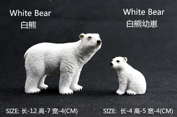 

Child gift Simulation Polar Bear model educational toy white bear 2 pcs