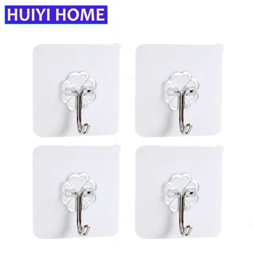 10 pieces Transparent Traceless Hook Bathroom Powerful Sticky Hook