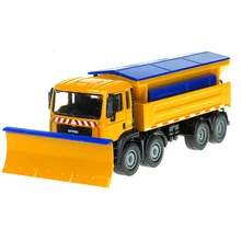 Kdw liga diecast neve varredor 1:50 serviço de inverno veículo removível capa 8 roda mais limpa trator diecast modelo hobby brinquedos