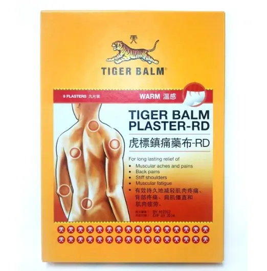 9 листов пластырь Tiger Balm медицинский пластырь обезболивающий, теплый Медицинский Обезболивающий, пластырь-RD, облегчение Мышечных болей 10*14 см