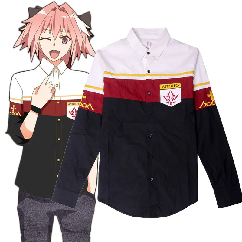 Японский костюм аниме Fate Apocrypha FGO Astolfo унисекс рубашка с длинным рукавом Топ