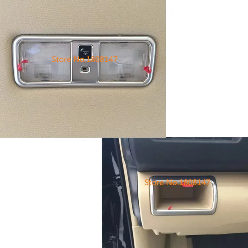 

Car cover detector sticks Chrome ABS rear read reading light lamp+storage box trim panel 2pcs for Toyota Camry 2015 2016 2017