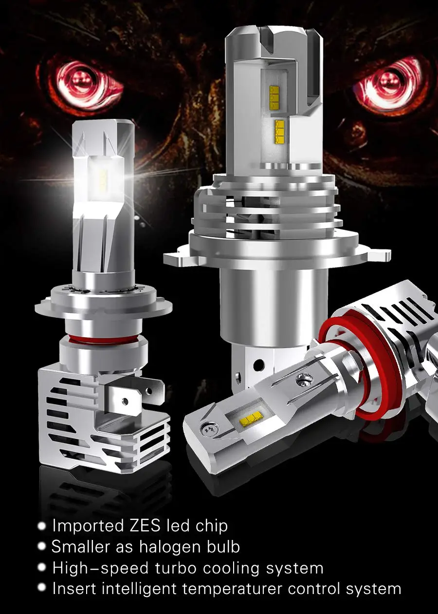 

2pcs 110W 16000LM H4 Car LED Headlight Bubls Mini Headlight Kit for High/Beam Bulb fog Light 6000K White 9006 9005 H7 H8 H11