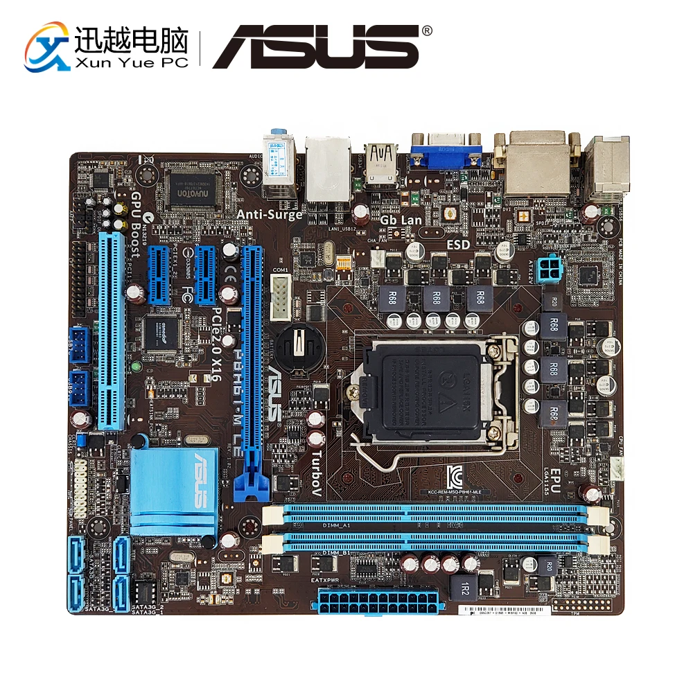 

Asus P8H61-M LX PLUS Desktop Motherboard H61 Socket LGA 1155 For Core i3 i5 i7 DDR3 16G SATA2 VGA uATX Original Used Mainboard