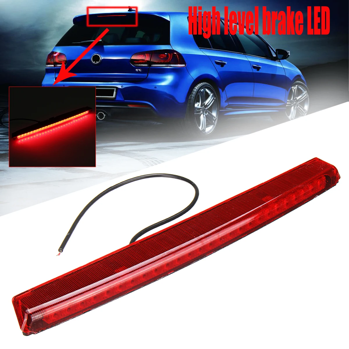 

Car Rear Third Brake Light Assembly 12V LED Rear Brake Stop Light High Level Brake Light For Volkswagen Scirocco MK3 2009-2017