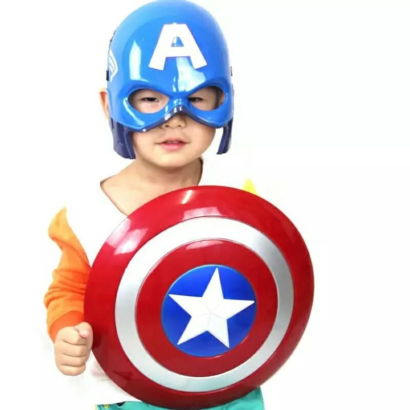 

FMRXK The Avenger Super Hero Cosplay Captain America Action Figure Light-Emitting Sound Cosplay Property Toy Metallic Shield