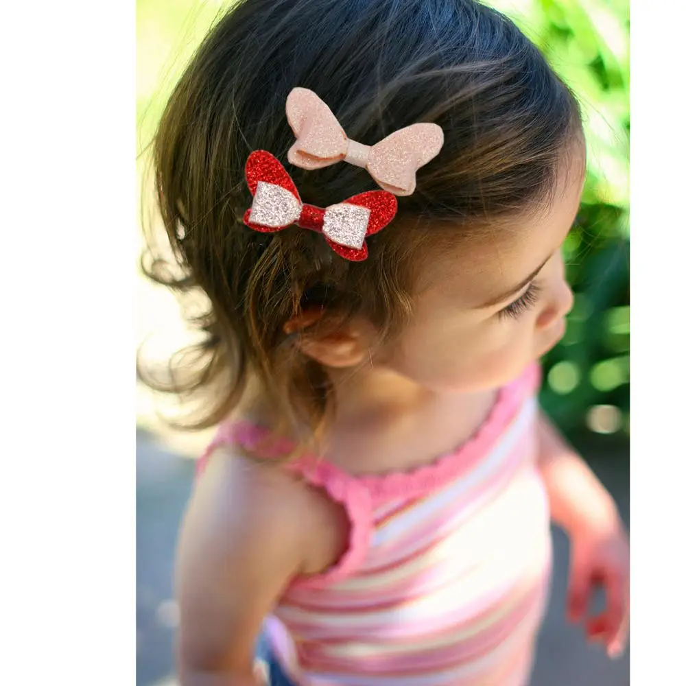 24pcs Sequin Bling Sparkle Hair Bow Clips Hair Clip for Baby Girl Toddler Kid 3/"