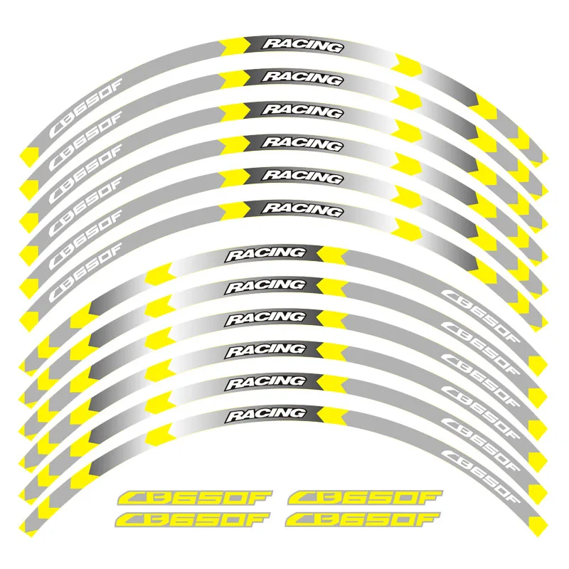 12-компонентный мотоцикла стикеры колеса модные декоративные стикеры в полоску Светоотражающая наклейка на обод для Honda CB650F