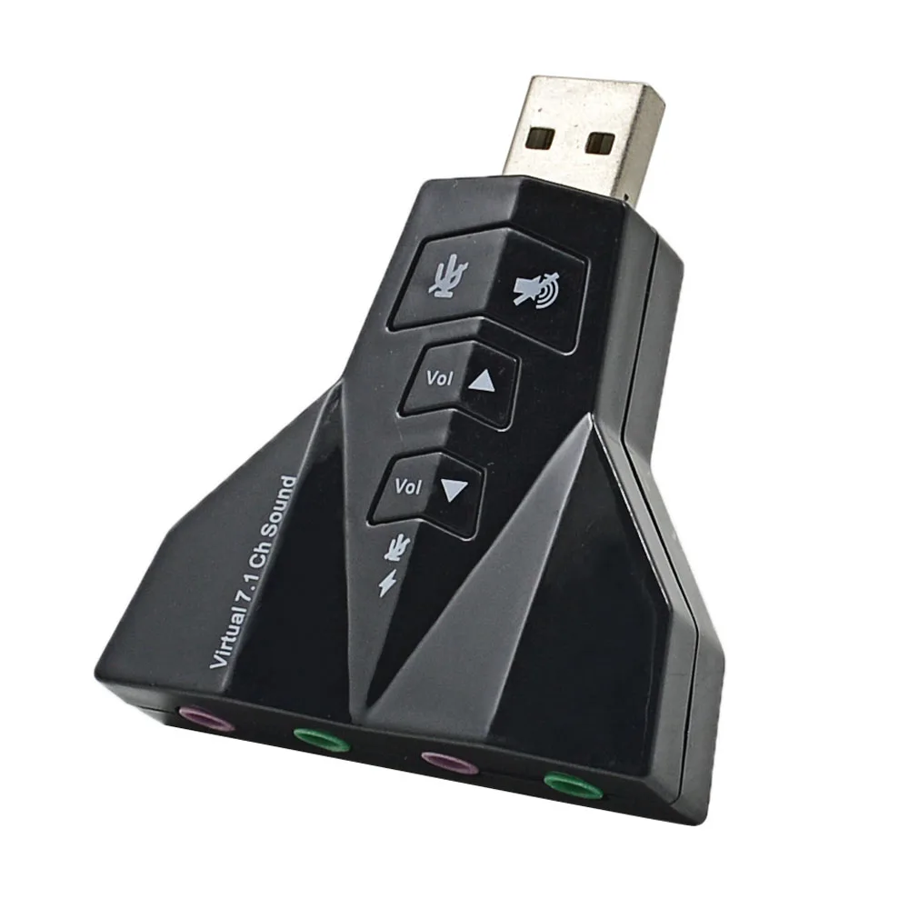 Cikuso USB Externe 5.1 Carte de Son Audio 3D Cable dadaptateur de convertisseur de Canal virtuel 7.1 