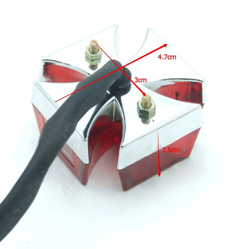 Mayitr Universal Motorcycle Mini LED Cross Brake Lamp License Plate Light Motorbike Rear Tail Light For Dirt Bike Chopper