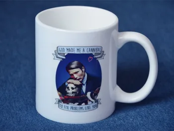 

New Quality Ceramic Coffee Mug Cup Hannibal God Made Me A Cannibal