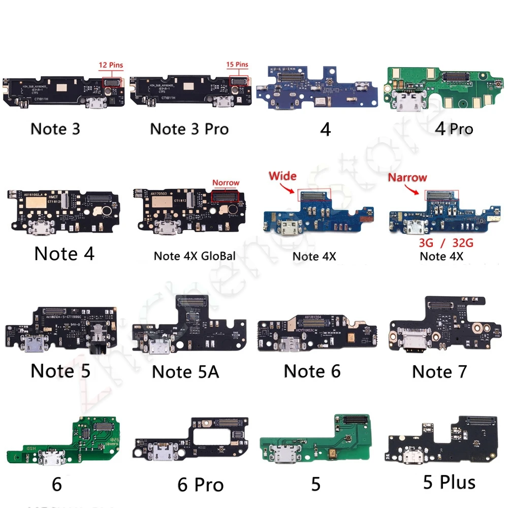 

USB Date Charging Port Charger Dock Connector Flex Cable For Xiaomi Mi Redmi Note 3 3s 4 4x 5 Plus 5A 6 7 Pro Original