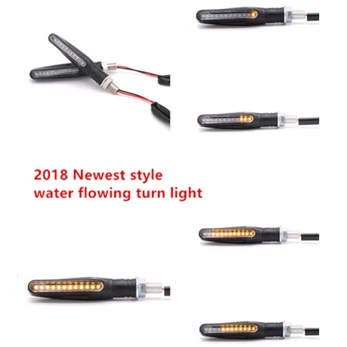 

2x Flowing Universal Motorcycle Motorbike LED Turn Signal Indicator Light Amber Scooter Offroad Cruiser Chopper Cafe Racer