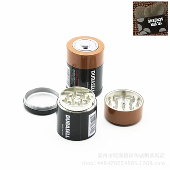 

3 Layers Battery shape Style Herb Herbal Tobacco Grinder Plastic Metal Grinders Smoking Pipe Accessories gadget