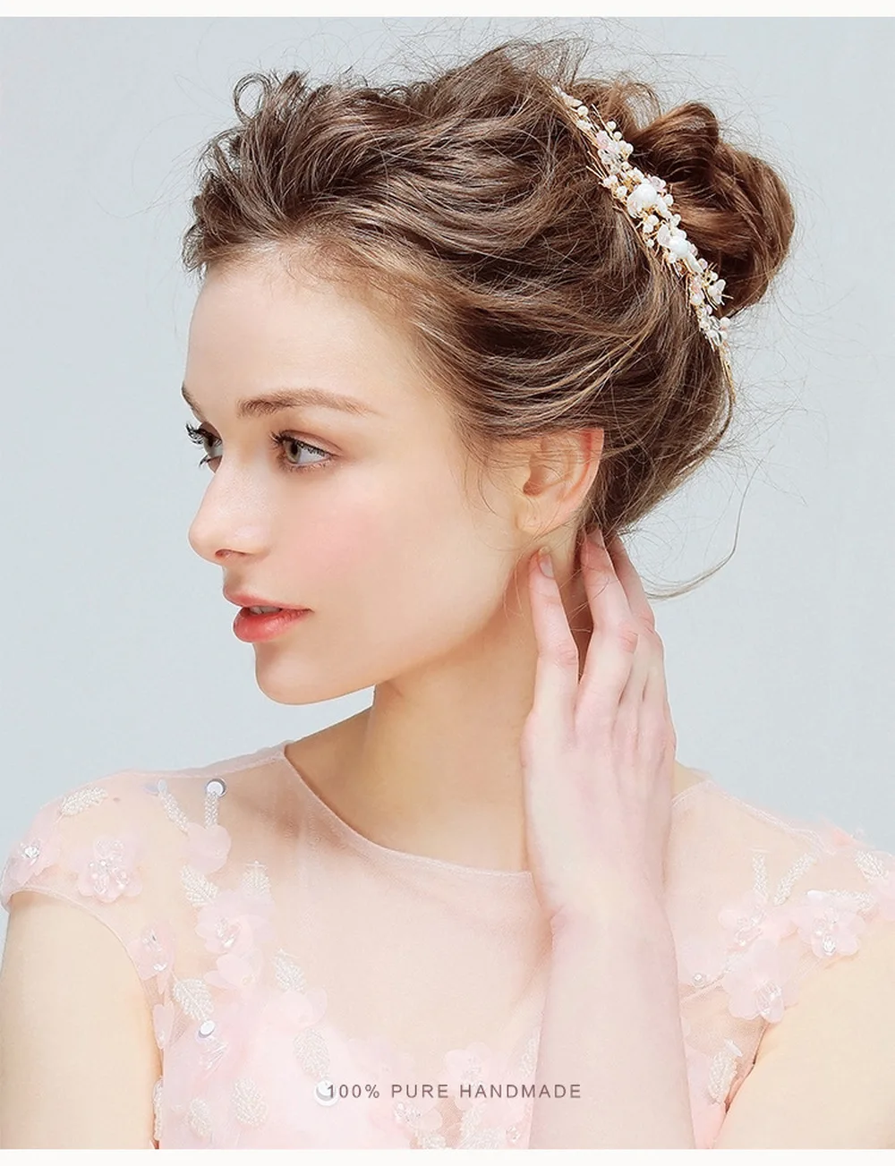 Silver Bendable Pearl Crystal Bridal Vine Wedding Headband Hair Accessories LE