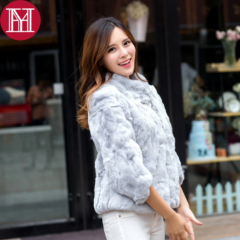 Bas Rex Veste Qualité Lapin khaki Femmes Naturel Fourrure 2017 blue Grey Vente Dame De Manteaux Réel 100 Manteau wqHPpH