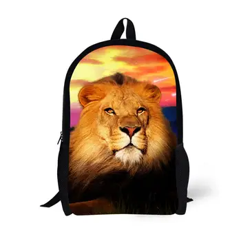 Lion Printing Backpack Children School Bags For Teenager Boys Girls 17 Inch Backpacks Laptop Backpack Mochila Bag school backpack for teenager girsl waterproof polyester backpacks cute printing female students laptop bagpack bag woman
