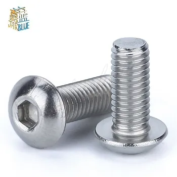 

100pcs M3 Bolt A2-70 Button Head Socket Screw Bolt SUS304 Stainless Steel M3*(4/5/6/8/10/12/14/16/18/20/22/25/30/35/40/45/50) mm