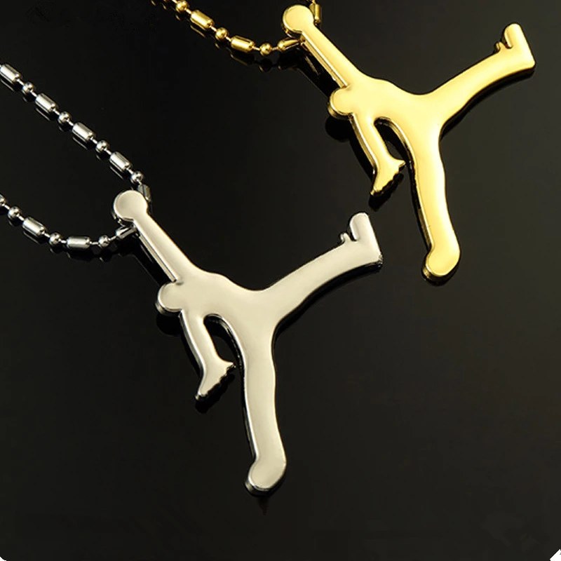 Jordan necklace Hip hop hip hop necklace fashion basketball silver gold