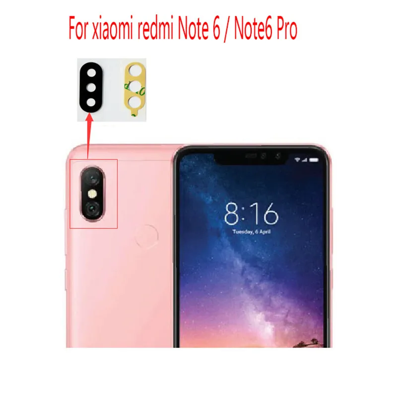 2 шт. для xiaomi redmi note 6/note6 pro камера Стекло Объектив задняя камера стекло объектив с клеем Замена Ремонт Запасные части