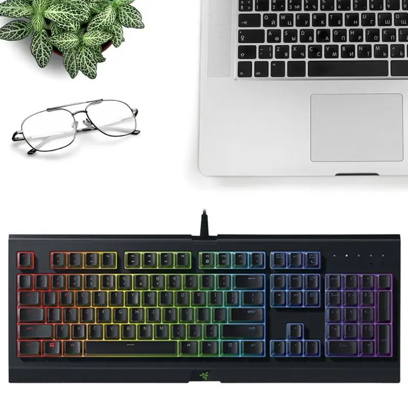 Goede Razer Cynosa 104 Keys Wired Usb Gaming Keyboard Voor Computer W Backlight Membraan Toetsenbord Voor Lol Pubg Games