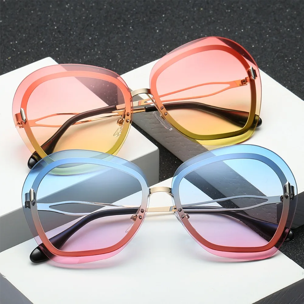 Women Fashion Ocean Blue Lens Women Summer All Match Sunglasses Lens