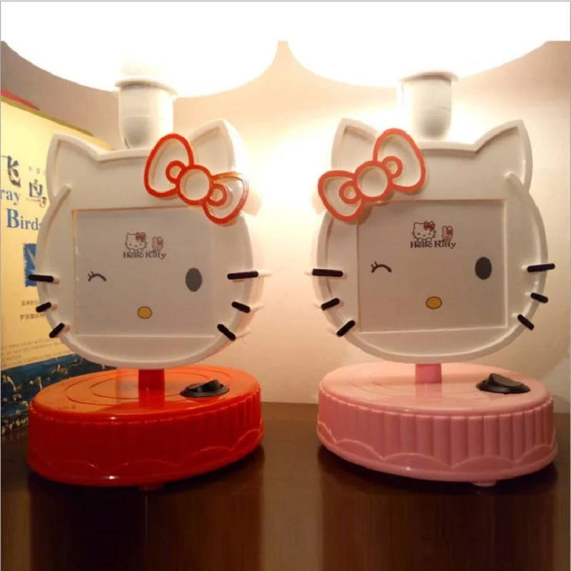 Розовый/красный светодиодный настольный светильник hello kitty, ночные светильники, фоторамка, лампы для чтения для детей, прикроватная Ночная лампа для спальни