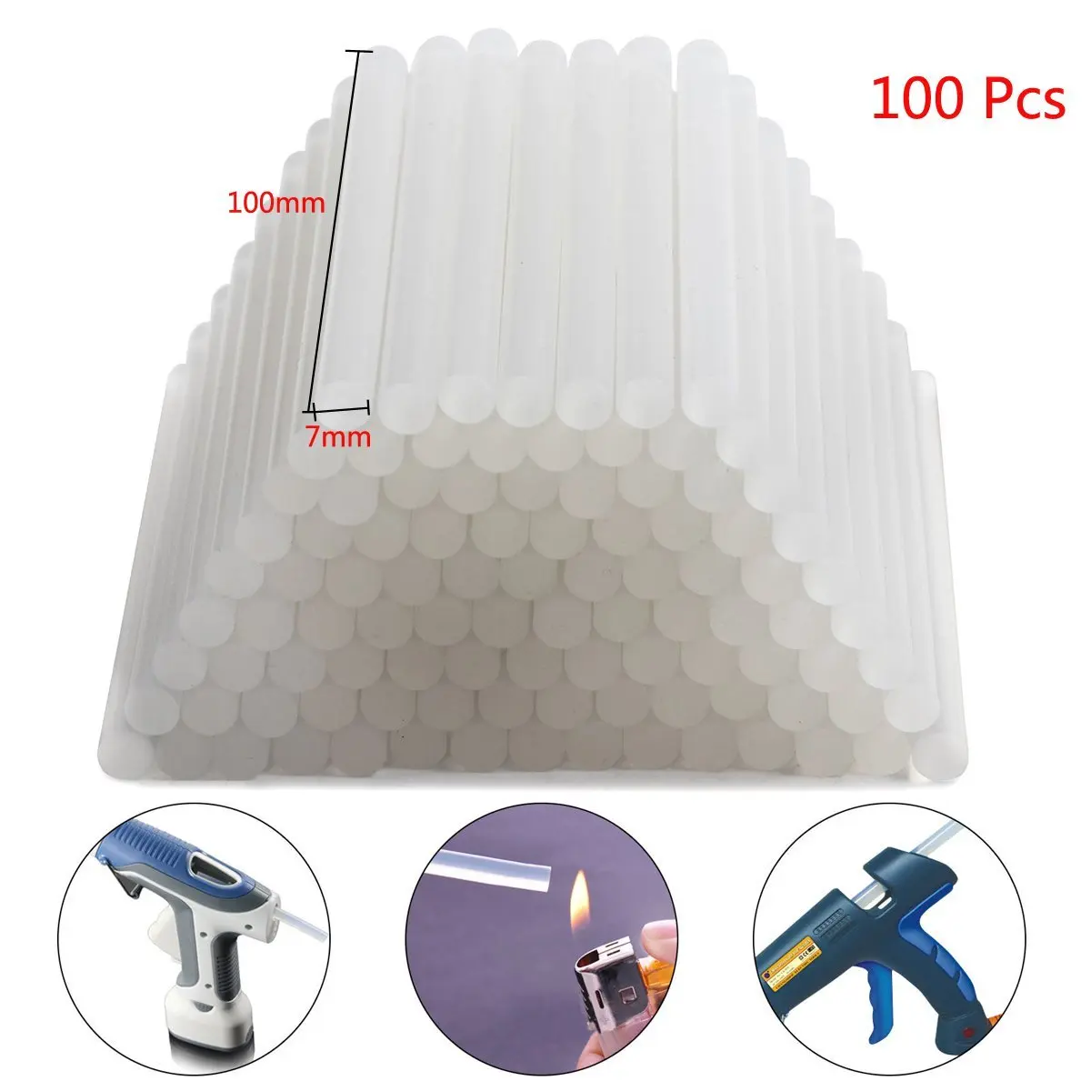  Wholesale price 100pcs 100 x 7mm Clear Hot Melt Glue Sticks Adhesive For Trigger Electic Glue Power