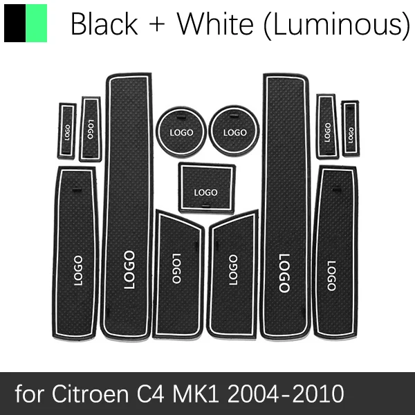 Противоскользящие резиновые ворота слот чашки коврик для Citroen C4 MK1 MK2 C5 C-Elysee C4 C5 Aircross DS 7 CElysee DS7 аксессуары наклейки - Название цвета: White C4 MK1 04-10