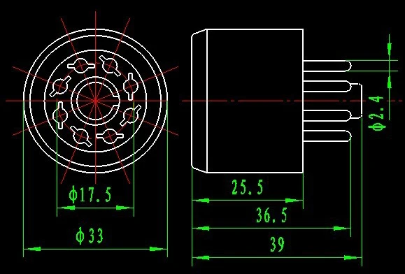 Soquete de Teste Octal do Tubo de Vácuo de 8 Pinos Peças 2 - Image 2