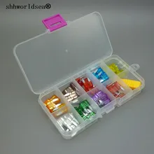 Shhworldsea 10 значение 100 шт. мини-автомобиль предохранитель Box Kit Авто Лезвие предохранители 2A 3A 5A 7.5A 10A 15A 20A 25A 30A 35A