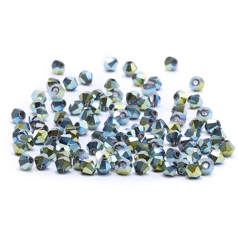 

Ink Green AB Color 4mm 100pc Austria Crystal Bicone Beads Glamour Glass Crystal Beads DIY Crafts Production SJ-083
