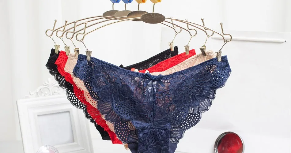 Women Sexy Lace Panties Women's Low Waist Cotton Briefs Underwear G-Strings Thongs Tangas Ladys Exotic Lingeries Intimates 10
