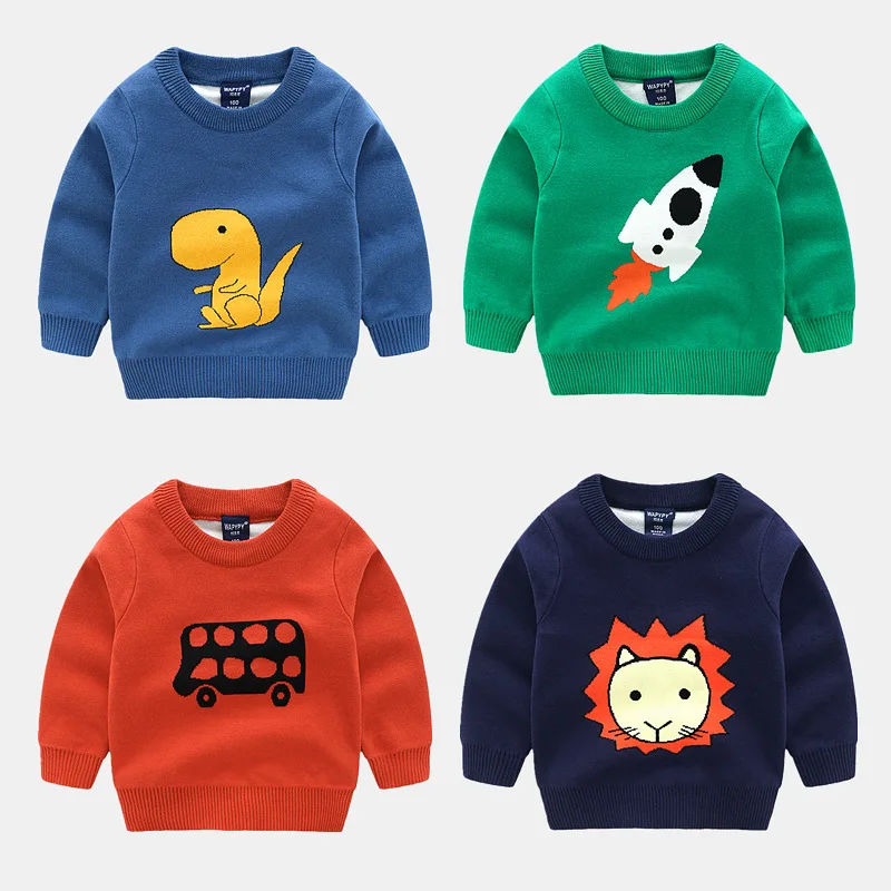 Cartoon Baby Sweater Solid Color Cotton Blended Kids Boys Girls Cardigan High Quality Round Neck Long Sleeve Pullover Outfit Autumn Clothes (12)