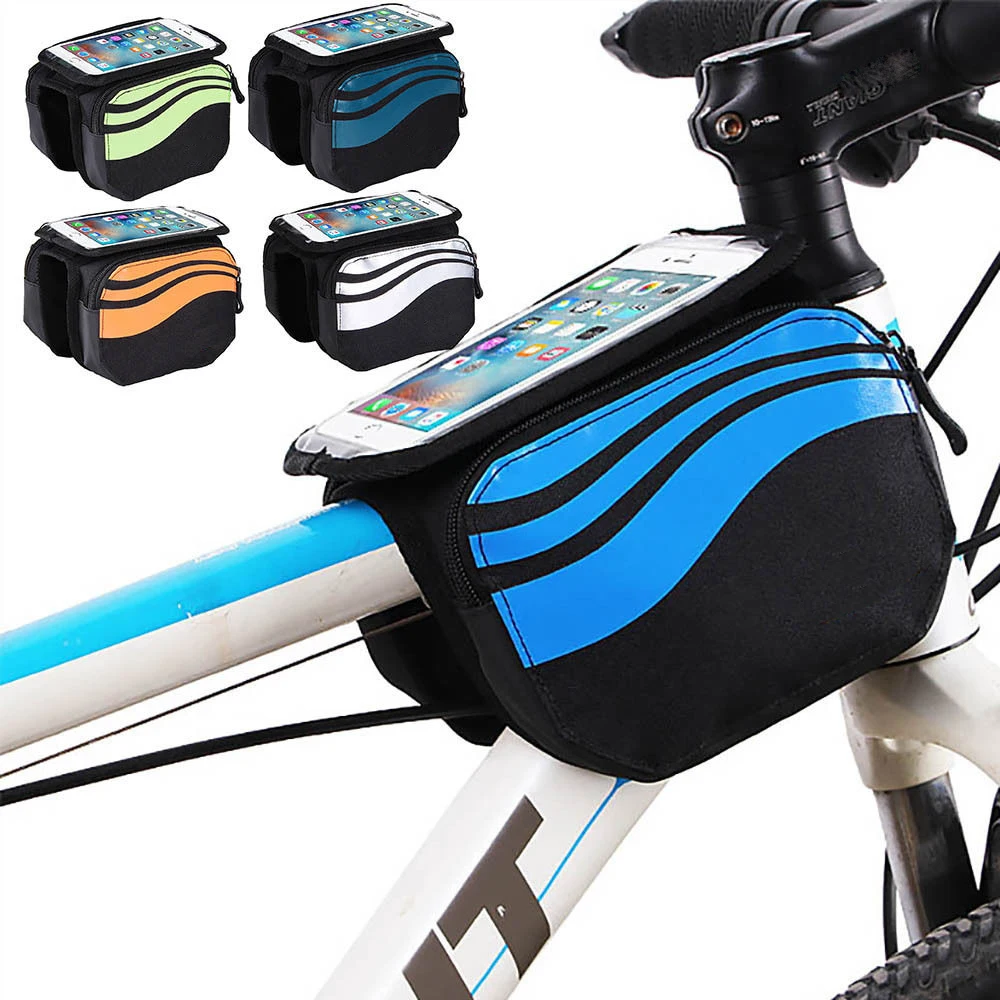 1Pcs New Bike Mobile Phone Bag Bike Frame Front Tube Waterproof Mobile