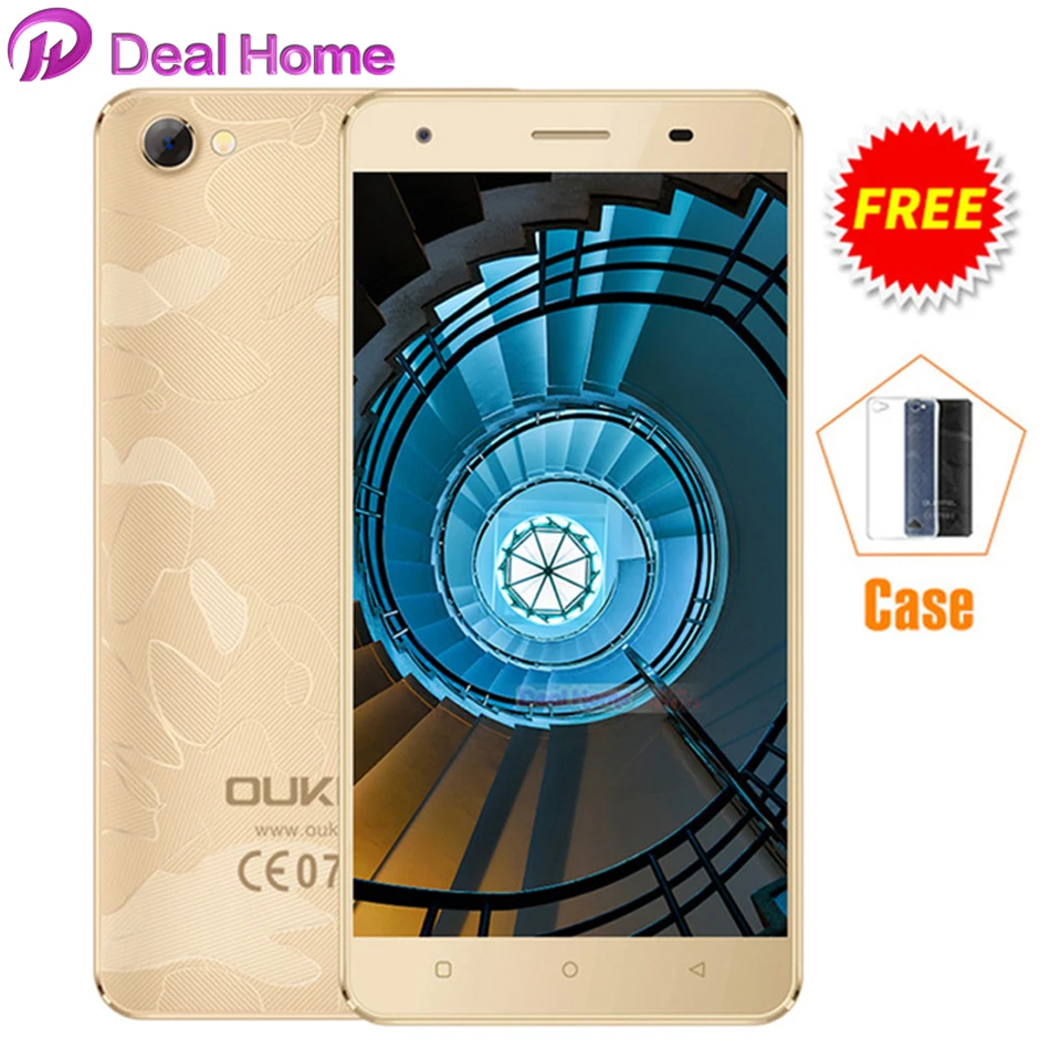 Original Oukitel C5 PRO Mobile Phone Android 6.0 4G LTE MTK6737 Quad Core 5" 2GB+16GB 8MP CNC 2.5D Anti-Smash Screen Free Case