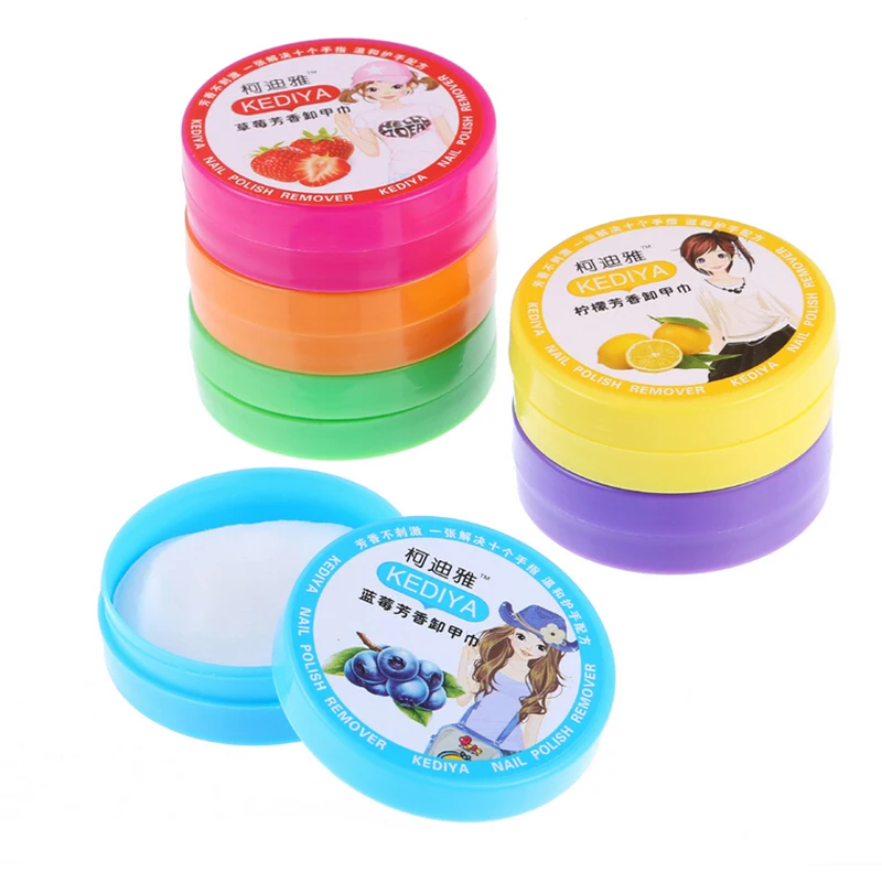 Fruit Flavor Nail Art Polish Remover Pads Wet Wipes Paper Nail Polish