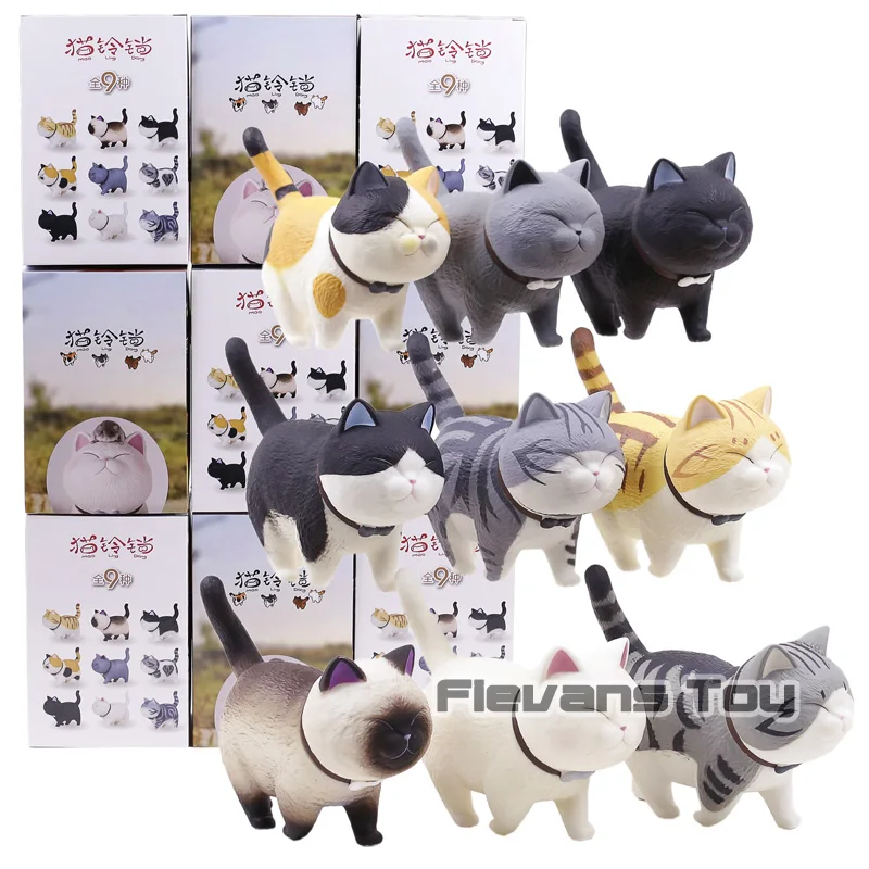 

Cartoon Kawaii Cats Action Figure Toys Dolls Collectible Models Christmas Birthday Gift 9pcs/set