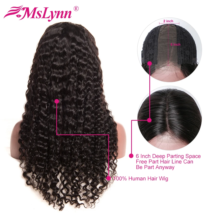 Вьющиеся человеческие волосы парик 2x6 фронтальные человеческие волосы парики для женщин предварительно выщипанные волосы mslyn бразильские волосы remy отбеленные узлы